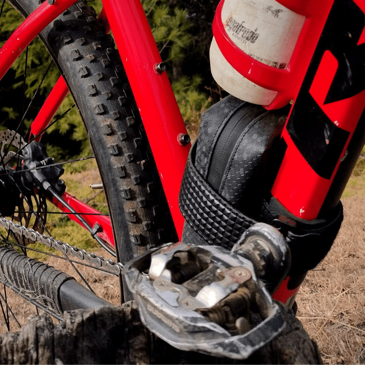 Koala bag mounted near bottle cage — maximised main-triangle storage
