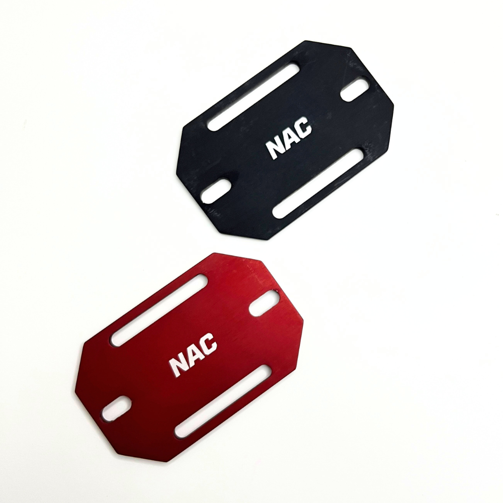 Black and Red Metal strap mount for mountain bike to carry spare tube, CO2 Cartridges, multitool and accessories