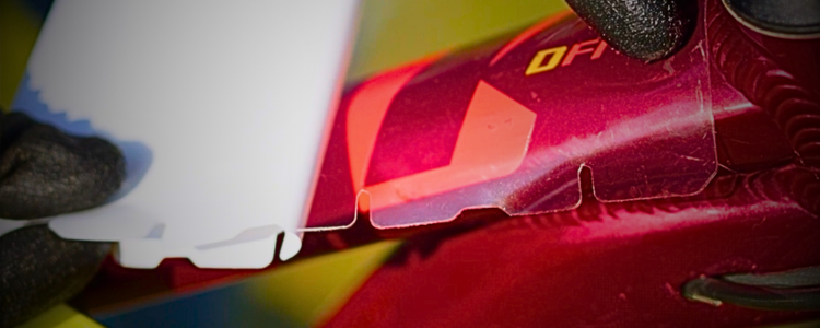 Transparent frame protection PPF applied to a cycle frame