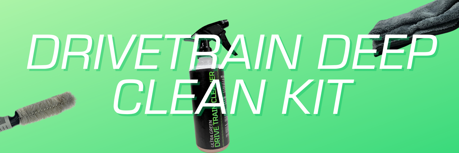 Cycle drivetrain cleaning kit with degreaser cloth and brush