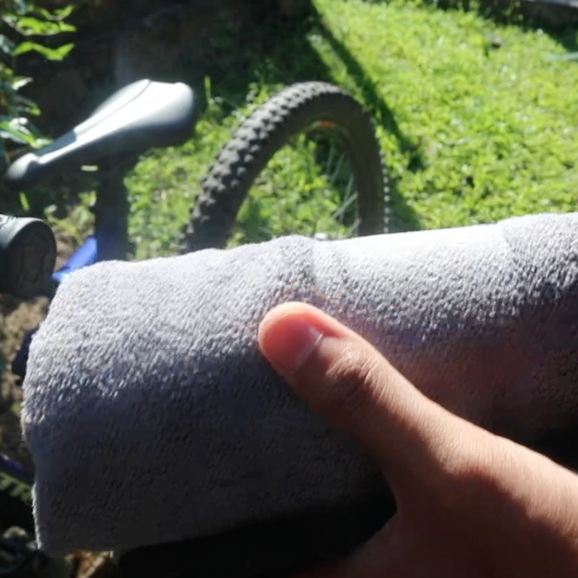 Microfiber cloth for cycle frame cleaning and bike maintenance 