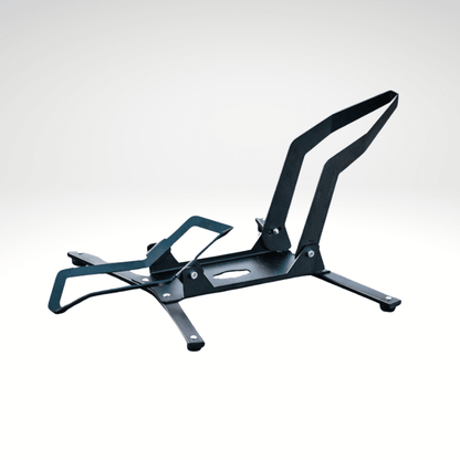 NAC Bear Trap floor stand parking an MTB indoors