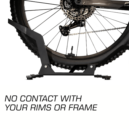 NAC Bear Trap vertical bike floor stand in matte black steel