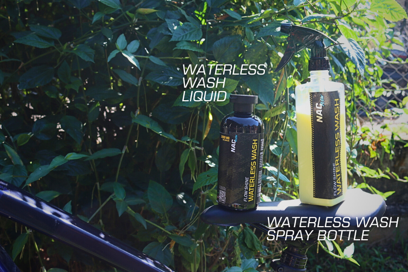 Two bottles of waterless wash, one liquid and one spray