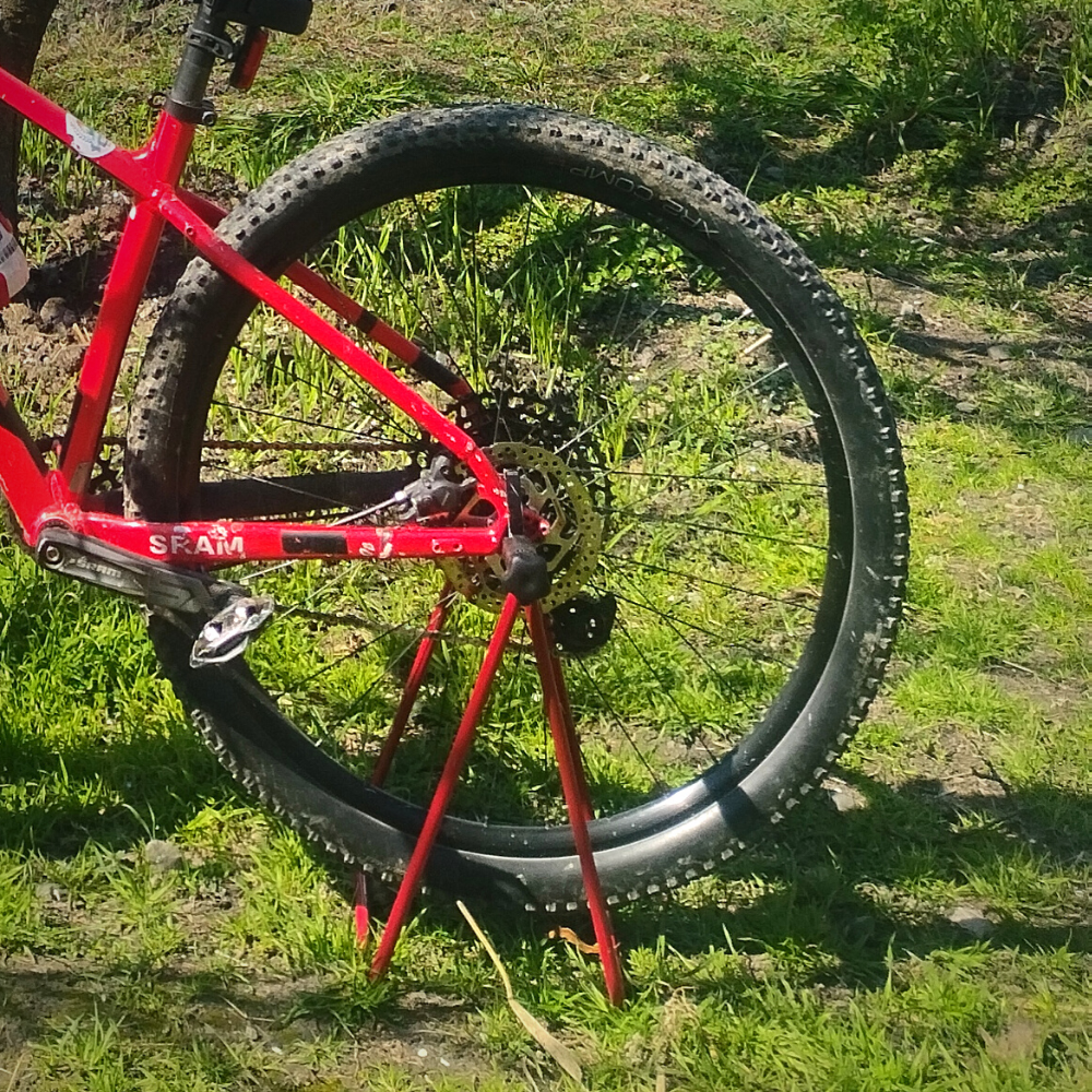 cycle parking stand red